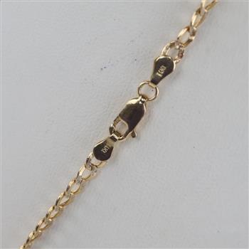 14kt Two Tone Gold Cuban Link Hollow Necklace