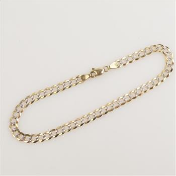 14kt Two Tone Gold Curb Link Bracelet