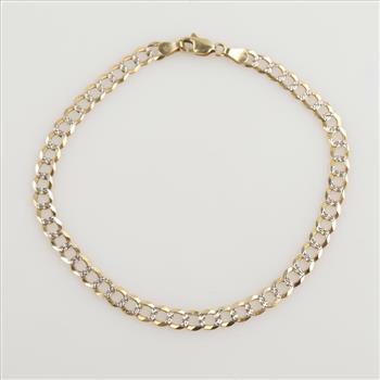 14kt Two Tone Gold Curb Link Bracelet