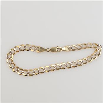 14kt Two Tone Gold Curb Link Bracelet