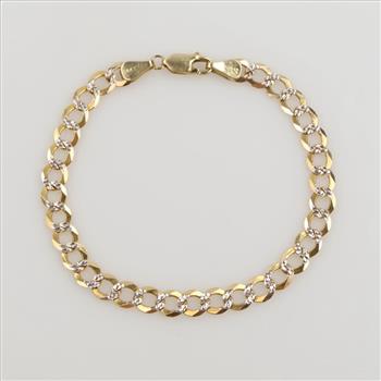 14kt Two Tone Gold Curb Link Bracelet