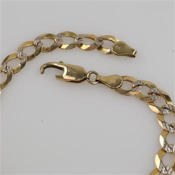 14kt Two Tone Gold Curb Link Bracelet
