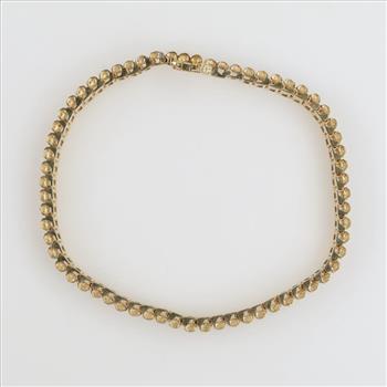 14kt Two Tone Gold Diamond Accent Tennis Bracelet