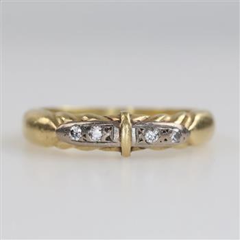 14kt Two Tone Gold Diamond Band