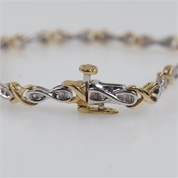 14kt Two Tone Gold Diamond Bracelet