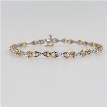 14kt Two Tone Gold Diamond Bracelet