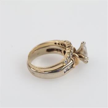 14kt Two Tone Gold Diamond Bridal Set