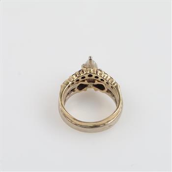 14kt Two Tone Gold Diamond Bridal Set