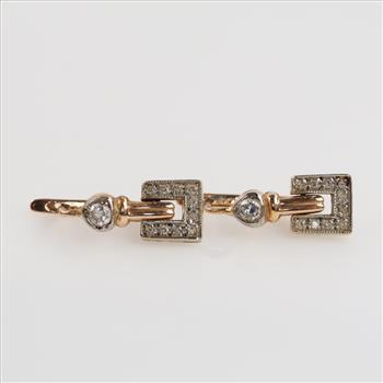14kt Two Tone Gold Diamond Earrings