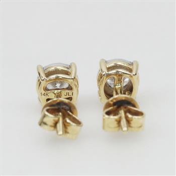 14kt Two Tone Gold Diamond Earrings