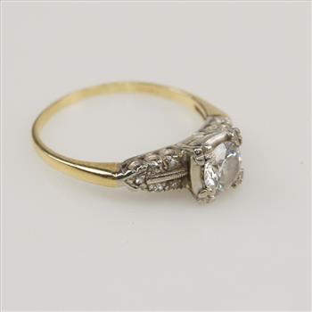 14kt Two Tone Gold Diamond Engagement Ring