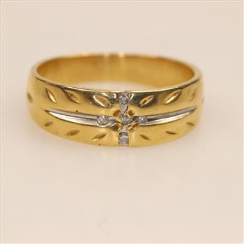 14kt Two Tone Gold Diamond Ring