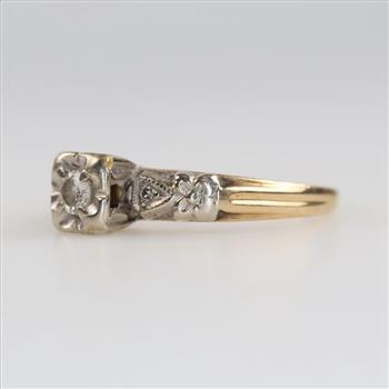 14kt Two Tone Gold Diamond Ring