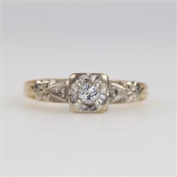 14kt Two Tone Gold Diamond Ring