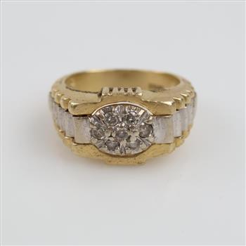 14kt Two Tone Gold Diamond Ring