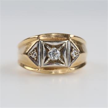 14kt Two Tone Gold Diamond Ring