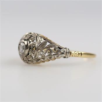 14kt Two Tone Gold Diamond Ring