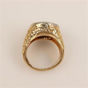 14kt Two Tone Gold Diamond Ring