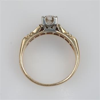 14kt Two Tone Gold Diamond Wedding Set