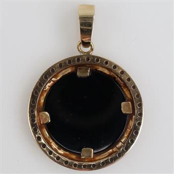 14kt Two Tone Gold Diamond Yankees Pendant
