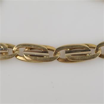 14kt Two Tone Gold Double Oval Link Bracelet