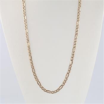 14kt Two Tone Gold Figaro Chain Link Necklace
