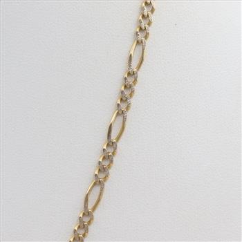 14kt Two Tone Gold Figaro Chain Necklace