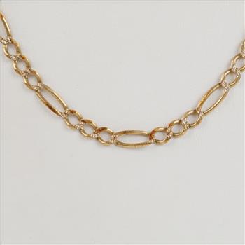 14kt Two Tone Gold Figaro Link Necklace