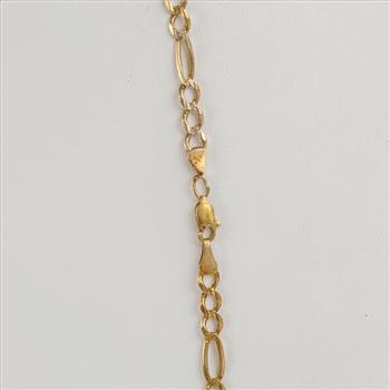 14kt Two Tone Gold Figaro Link Necklace