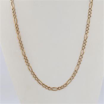 14kt Two Tone Gold Figaro Link Necklace
