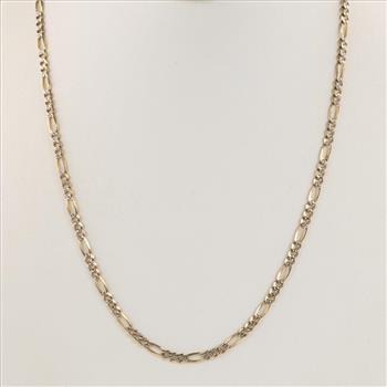 14kt Two Tone Gold Figaro Link Necklace
