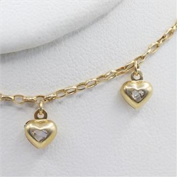 14kt Two Tone Gold Heart Charm Necklace