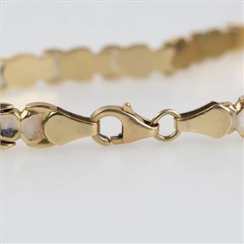 14kt Two Tone Gold Hollow Bracelet