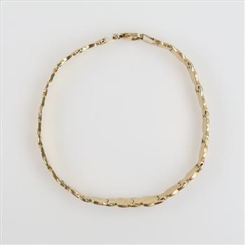 14kt Two Tone Gold Hollow Bracelet