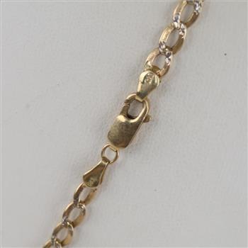 14kt Two Tone Gold Hollow Necklace