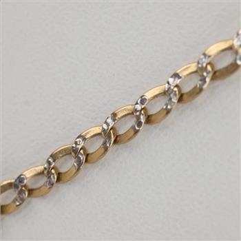 14kt Two Tone Gold Hollow Necklace