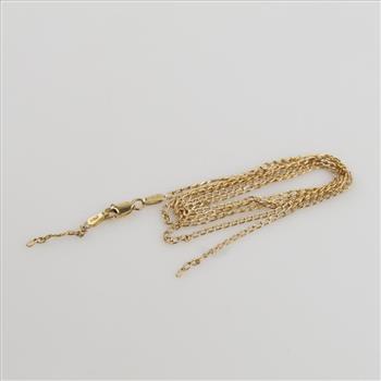 14kt Two Tone Gold Hollow Necklace