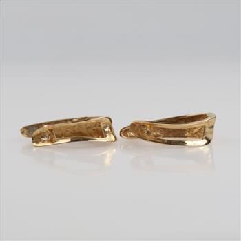 14kt Two Tone Gold Hoop Earrings