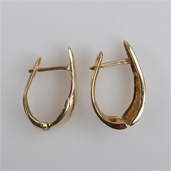 14kt Two Tone Gold Hoop Earrings