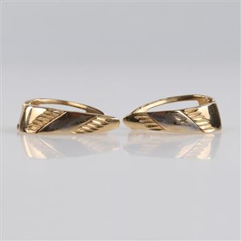 14kt Two Tone Gold Hoop Earrings