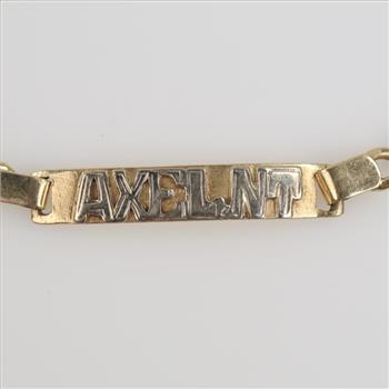 14kt Two Tone Gold Id Bracelet