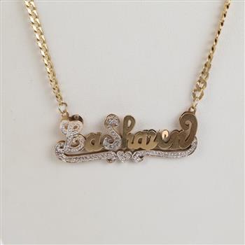 14kt Two Tone Gold ID Necklace