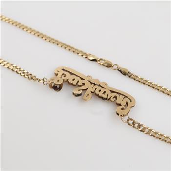 14kt Two Tone Gold ID Necklace