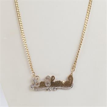 14kt Two Tone Gold ID Necklace