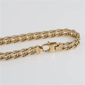 14kt Two Tone Gold Ladder Style Bracelet - Evaluated By Our Certified Gemologist-AGS/GIA