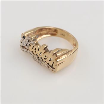 14kt Two Tone Gold Name Ring