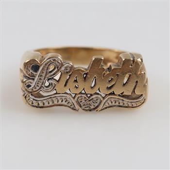 14kt Two Tone Gold Name Ring