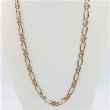 14kt Two Tone Gold Necklace-Evaluated By Our Certified Gemologist - AGS / GIA