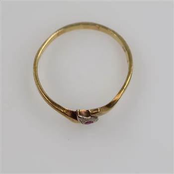 14kt Two Tone Gold Pink - Purple Stone Ring