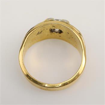 14kt Two Tone Gold Plated Clear Stone